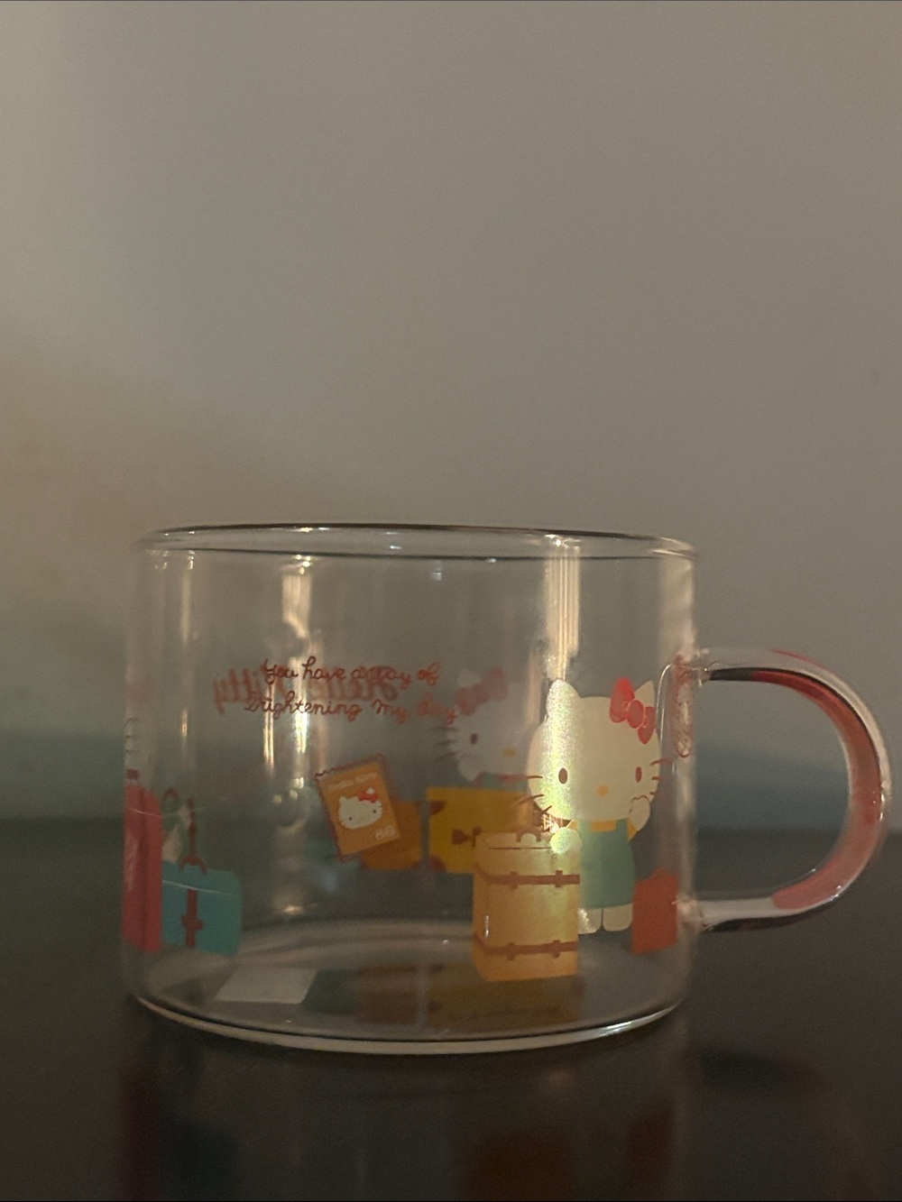 Sanrio Hello Kitty Clear Glass mug Authentic